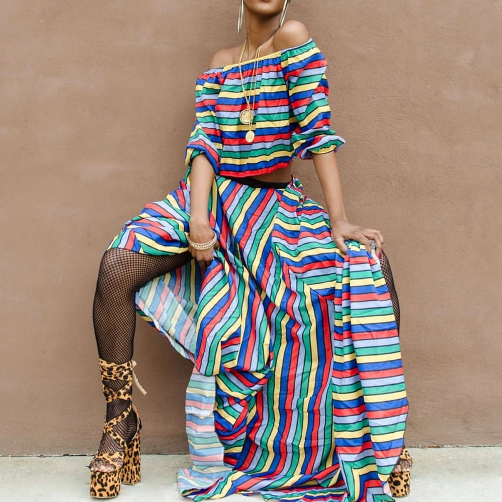 Vintage Striped Matching Set